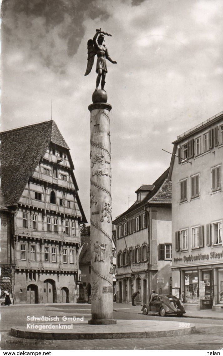 SCHWABISCH GMUND-KRIEGERDENKMAL- VIAGGIATA 1963-REAL PHOTO - Schwaebisch Gmünd