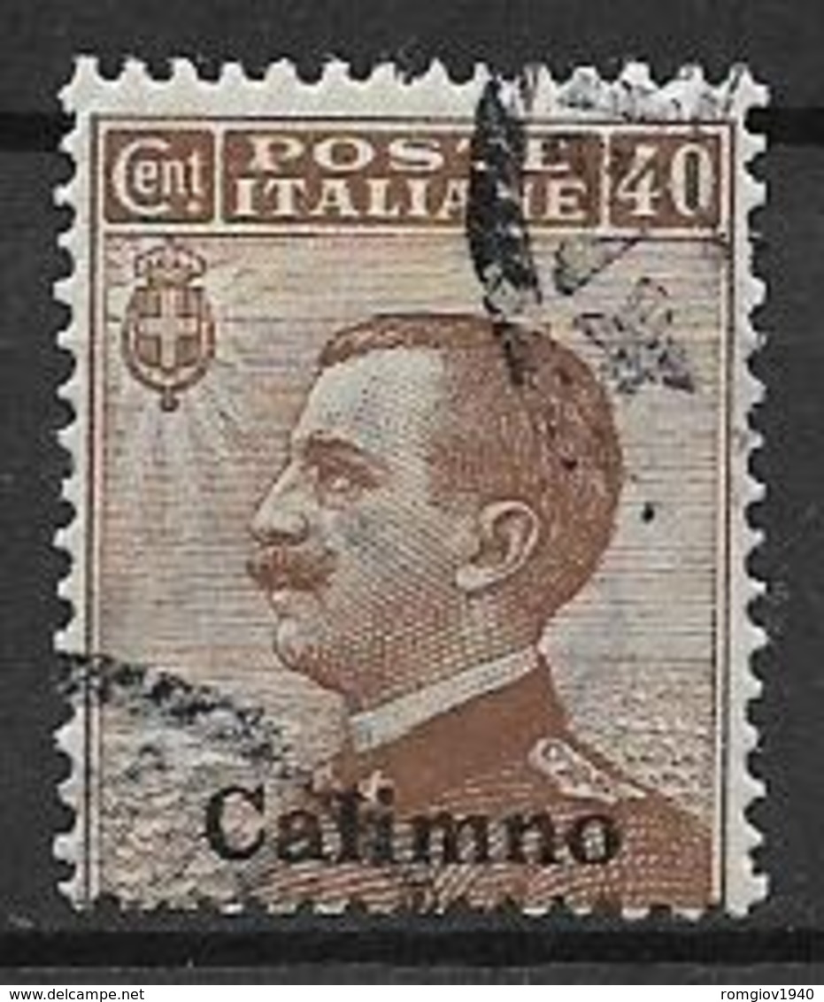 COLONIE ITALIANE EGEO  CALINO  1912  SOPRASTAMPATO  SASS.  6  USATO VF - Egée (Calino)