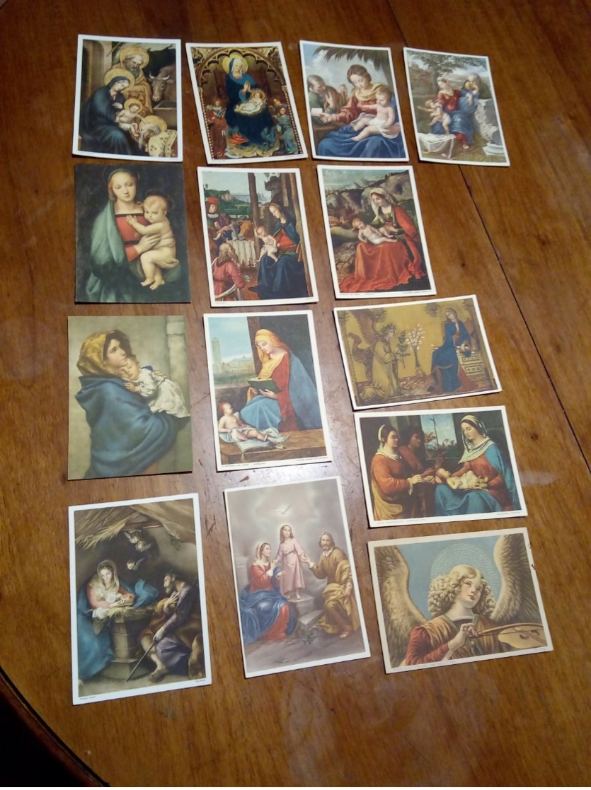 14 Cartoline NON VIAGGIATE Pittori Madonna Con Bambino Altri Temi Classici Religiosi - Pittura & Quadri