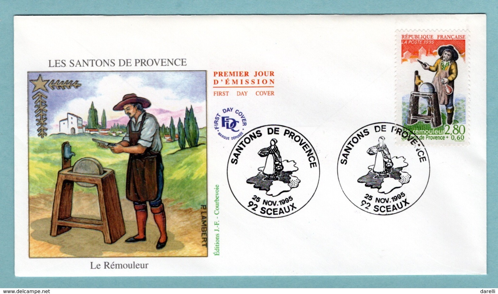 FDC France 1995 - Santons De Provence - Le Rémouleur - YT 2980 - 92 Sceaux - 1990-1999