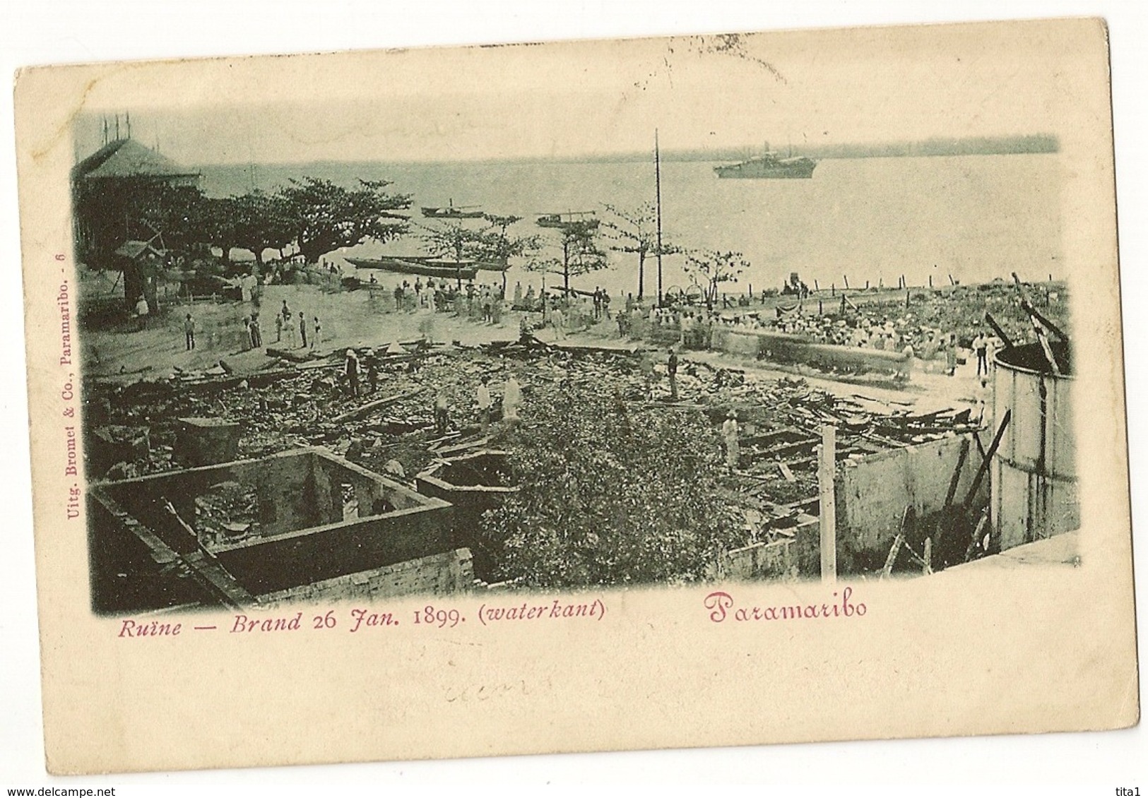 S7704  - Paramaribo - Ruine - Brand 26 Jan. 1899 - Suriname