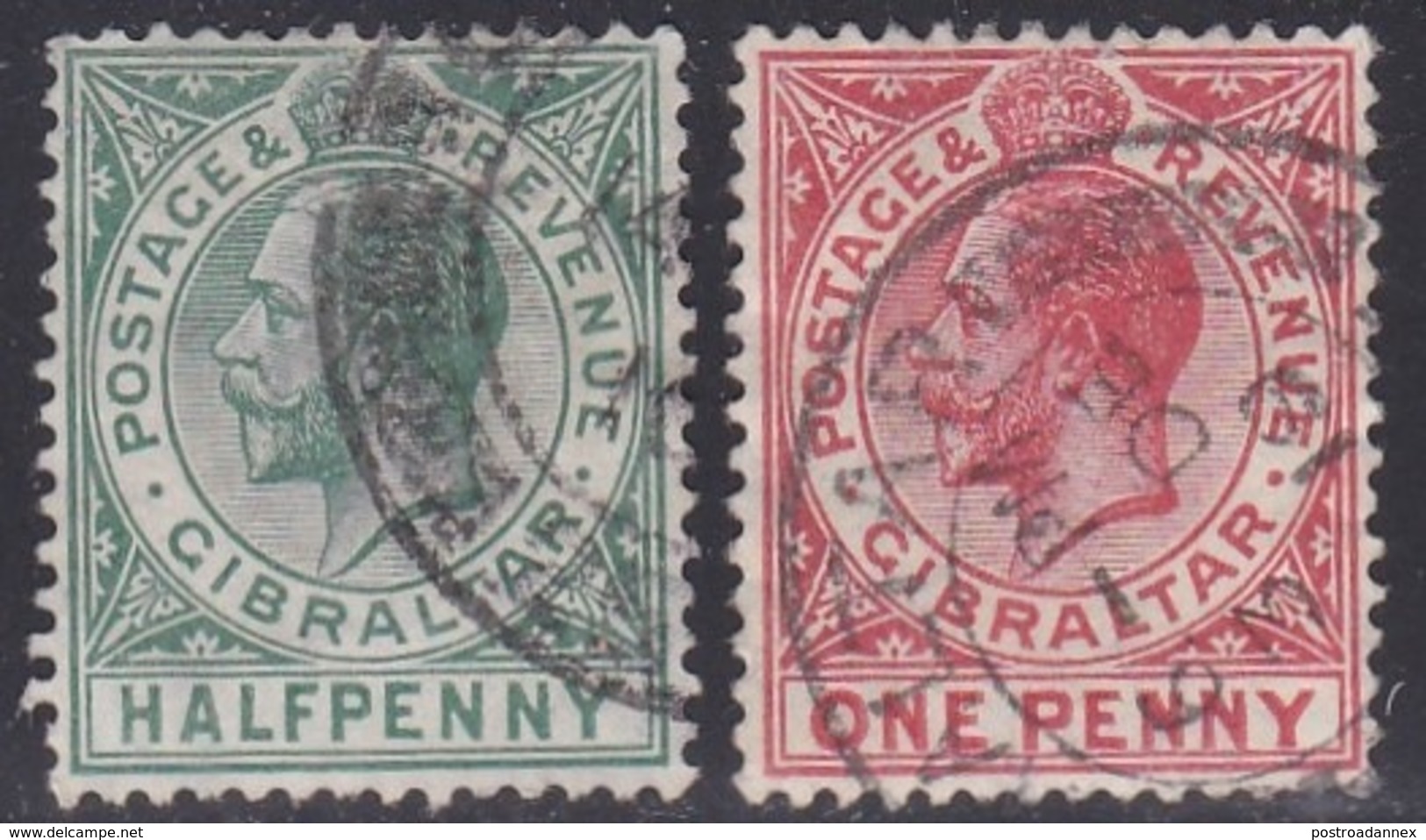 Gibraltar, Scott #66-67, Used, King George V, Issued 1912 - Gibraltar