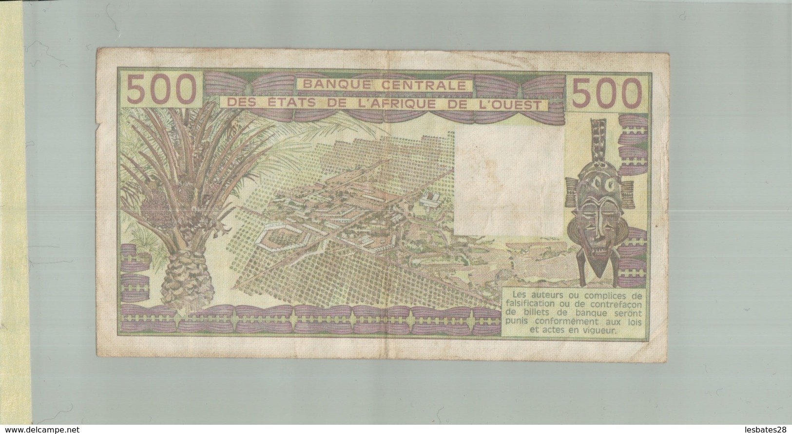 BILLET DE BANQUE  BANQUE CENTRALE DES ETATS DE L'AFRIQUE DE L'OUEST   500  " SENEGAL -  1985 K"        Sept 2019  Alb 16 - Stati Dell'Africa Occidentale