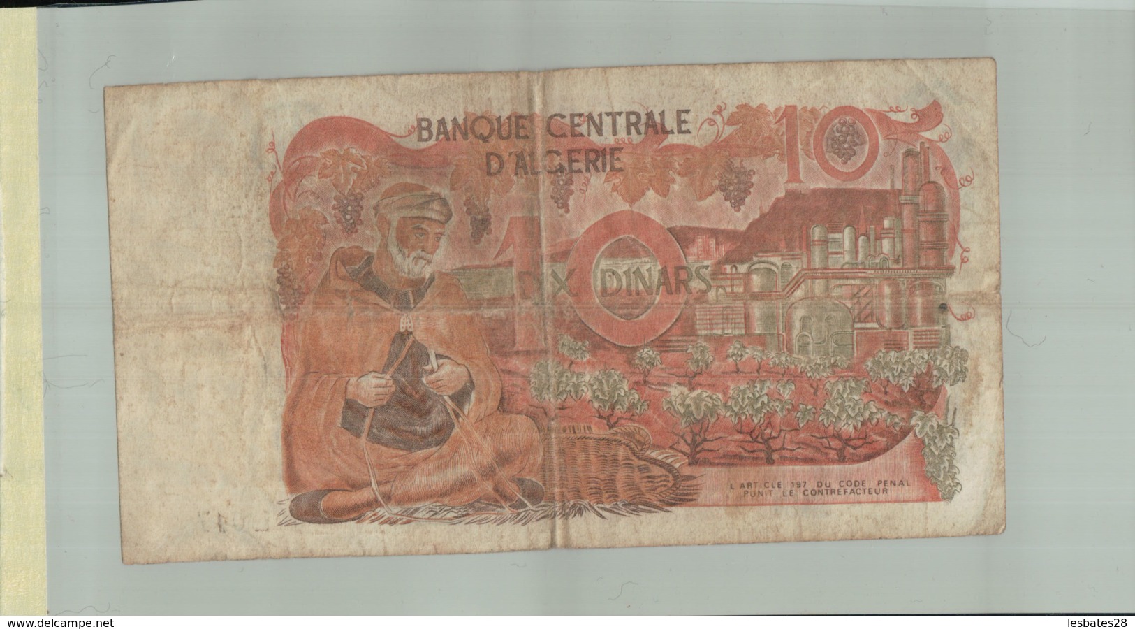 BILLET DE BANQUE   CENTRALE D'ALGERIE  10 DINARS   Année 1970 Sept 2019  Alb 16 - Algerien