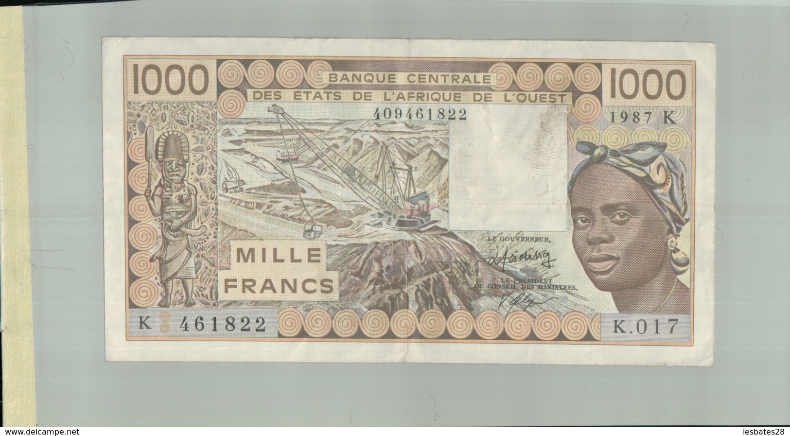 BILLET DE BANQUE  CENTRALE DES ETATS DE L'AFRIQUE DE L'OUEST   1000  " SENEGAL" "1987 K"  Sept  2019  Alb 16 - West-Afrikaanse Staten