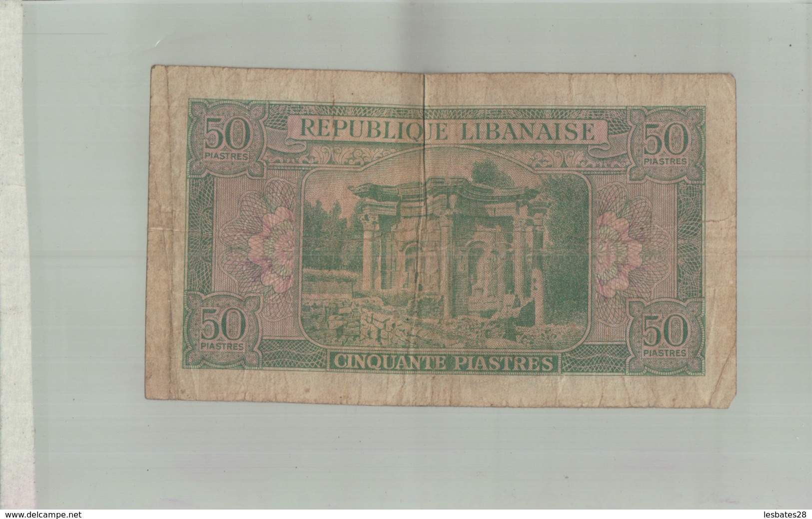 BILLET DE BANQUE   LIBAN 50 Piastres 1950 P43 VG Billet   -  Sept  2019   Alb Bil - Liban