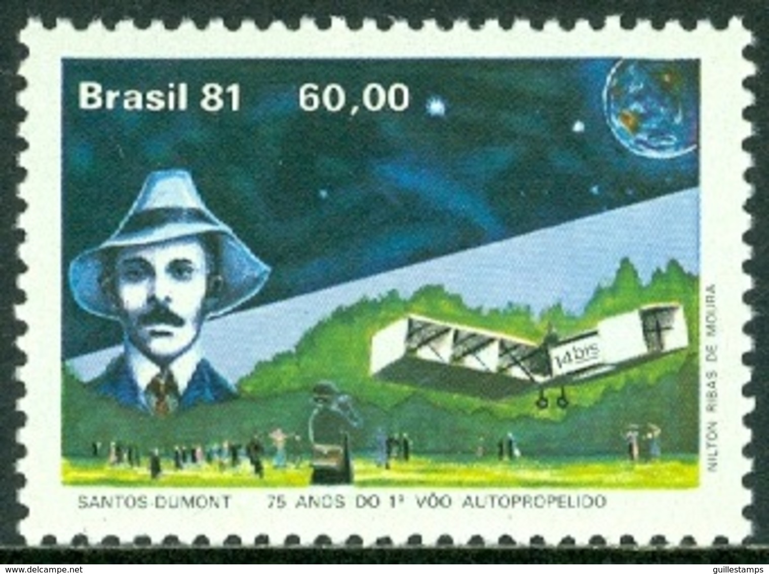 BRAZIL 1981 AVIATOR SANTOS DUMONT** (MNH) - Unused Stamps