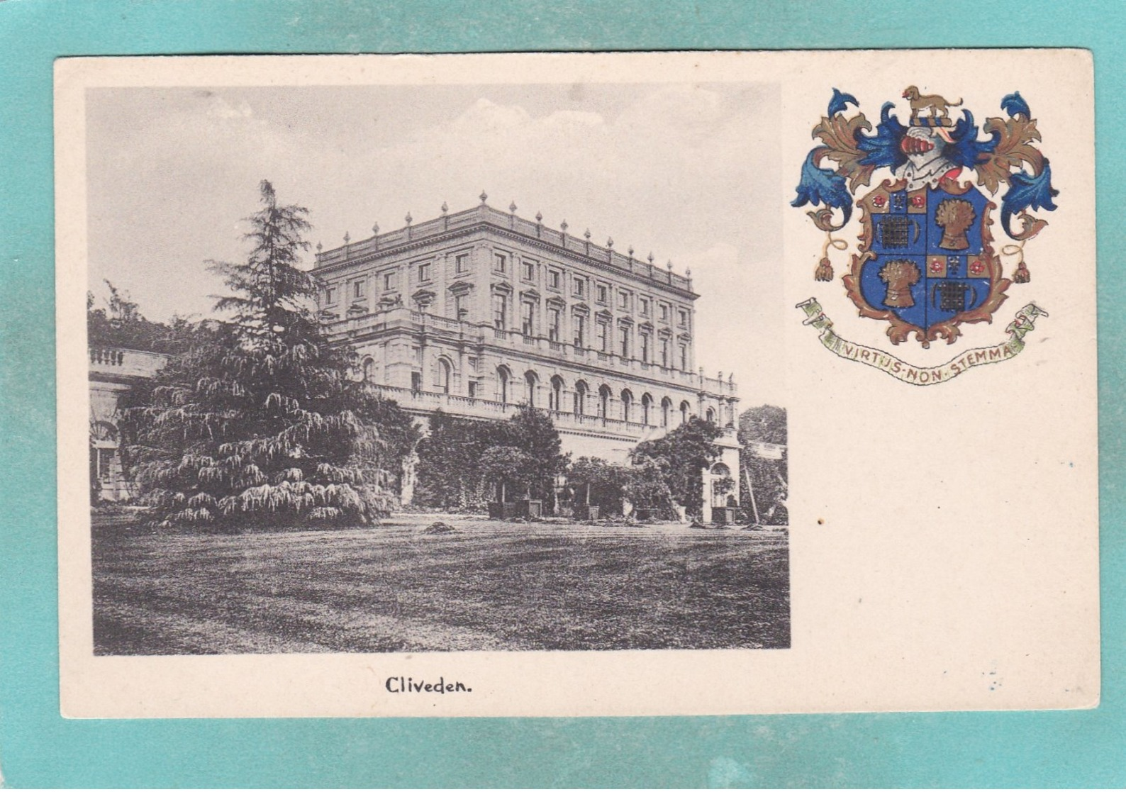 Small Post Card With Coat Of Arms Of Cliveden,Buckinghamshire,S71. - Buckinghamshire