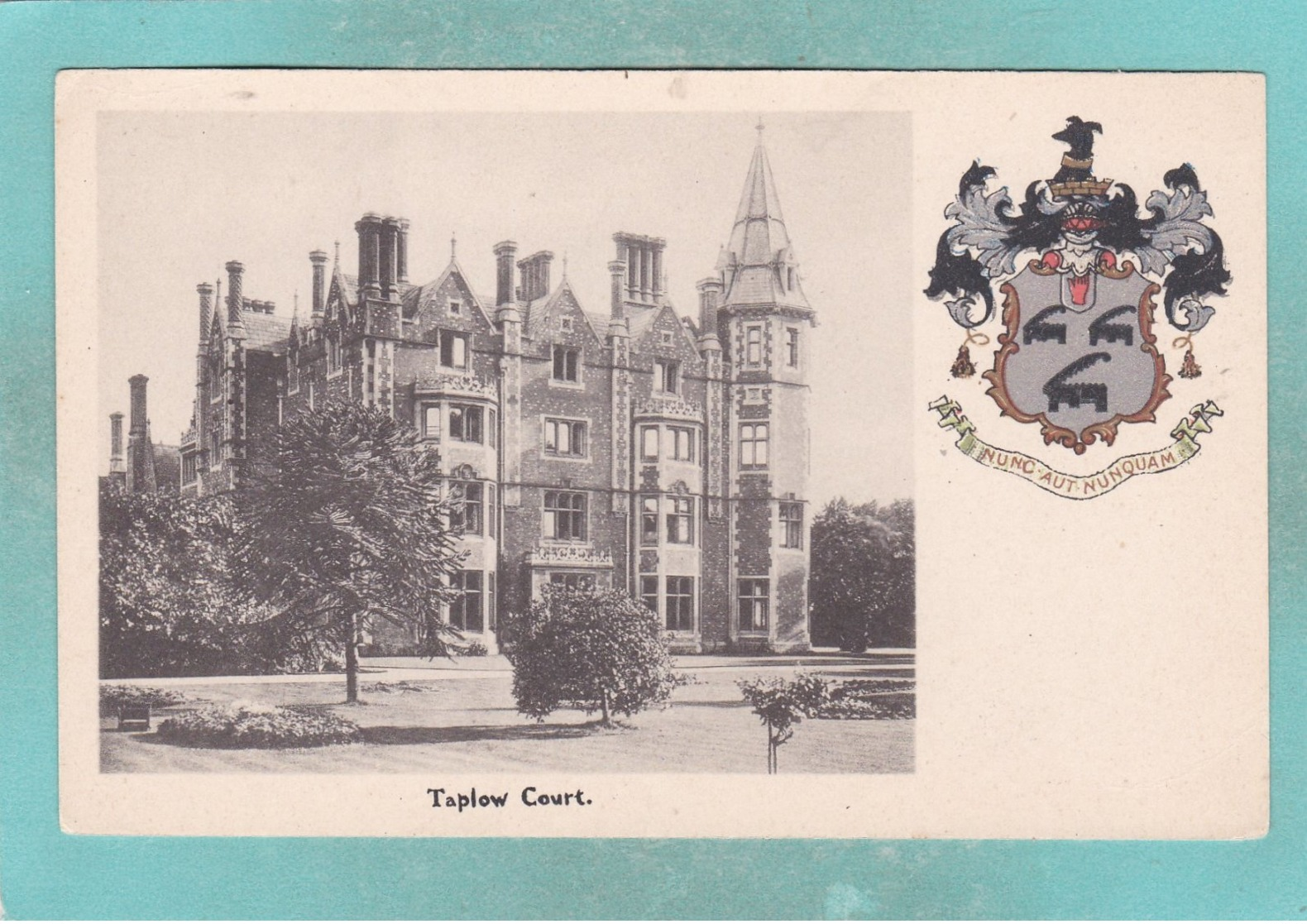 Small Post Card With Coat Of Arms Of Taplow Court,Buckinghamshire, England,S71. - Buckinghamshire