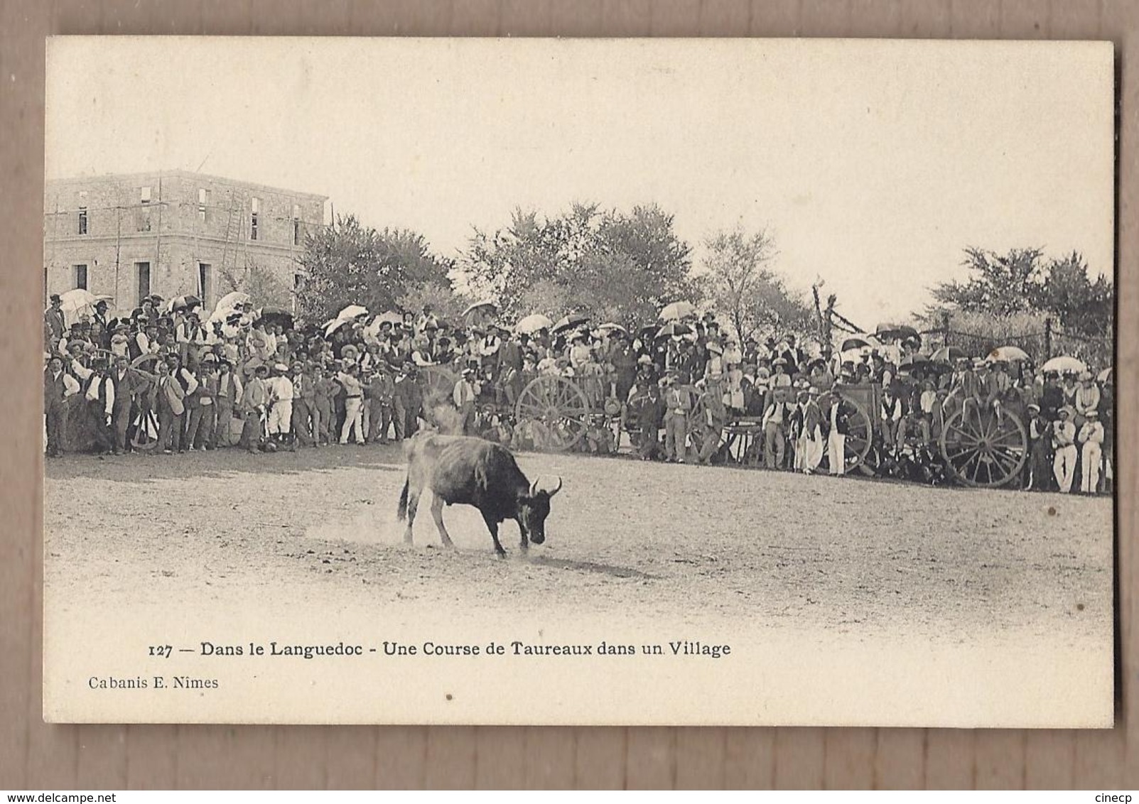 CPA 30 - DANS LE LANGUEDOC - TAUROMACHIE - Une Course De Taureaux Dans Un Village - TB PLAN TB ANIMATION - Autres & Non Classés