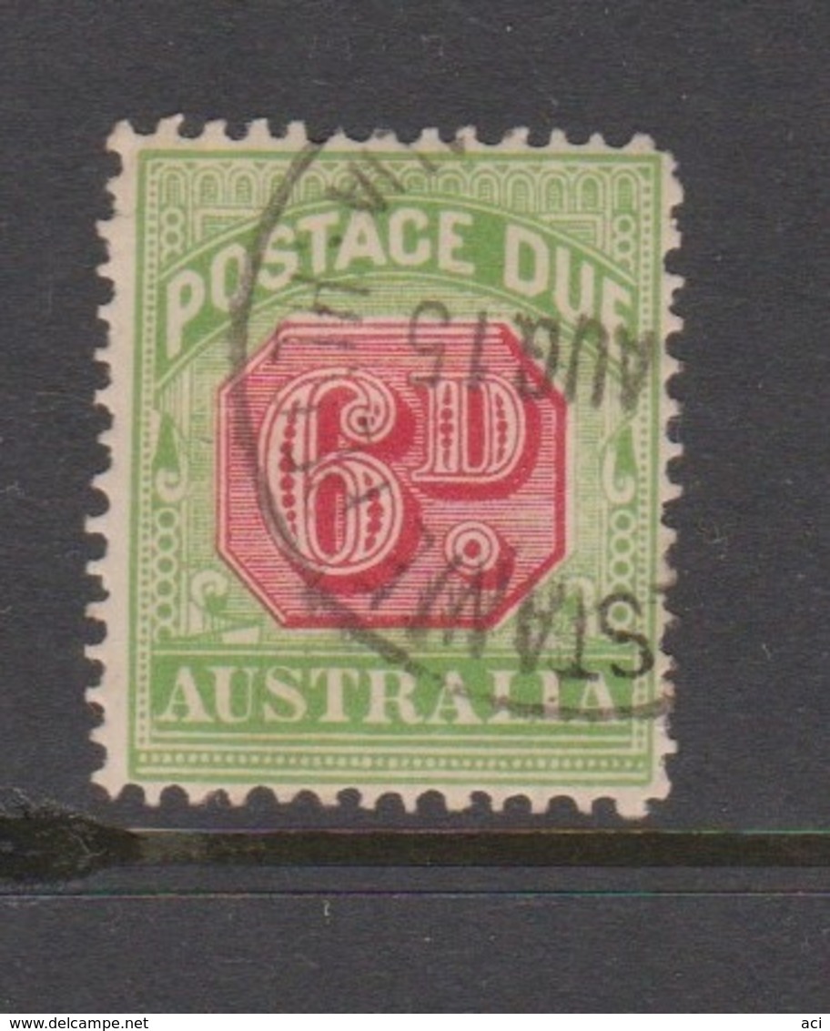 Australia D 68 1909-11 Postage Due 6d Rosine And Yellow Green,used - Port Dû (Taxe)