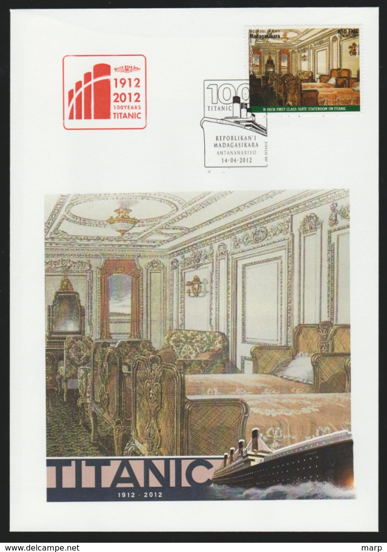 Titanic Cover 2012 Madagasikara Special Cancel 100 Years Of. - Barche