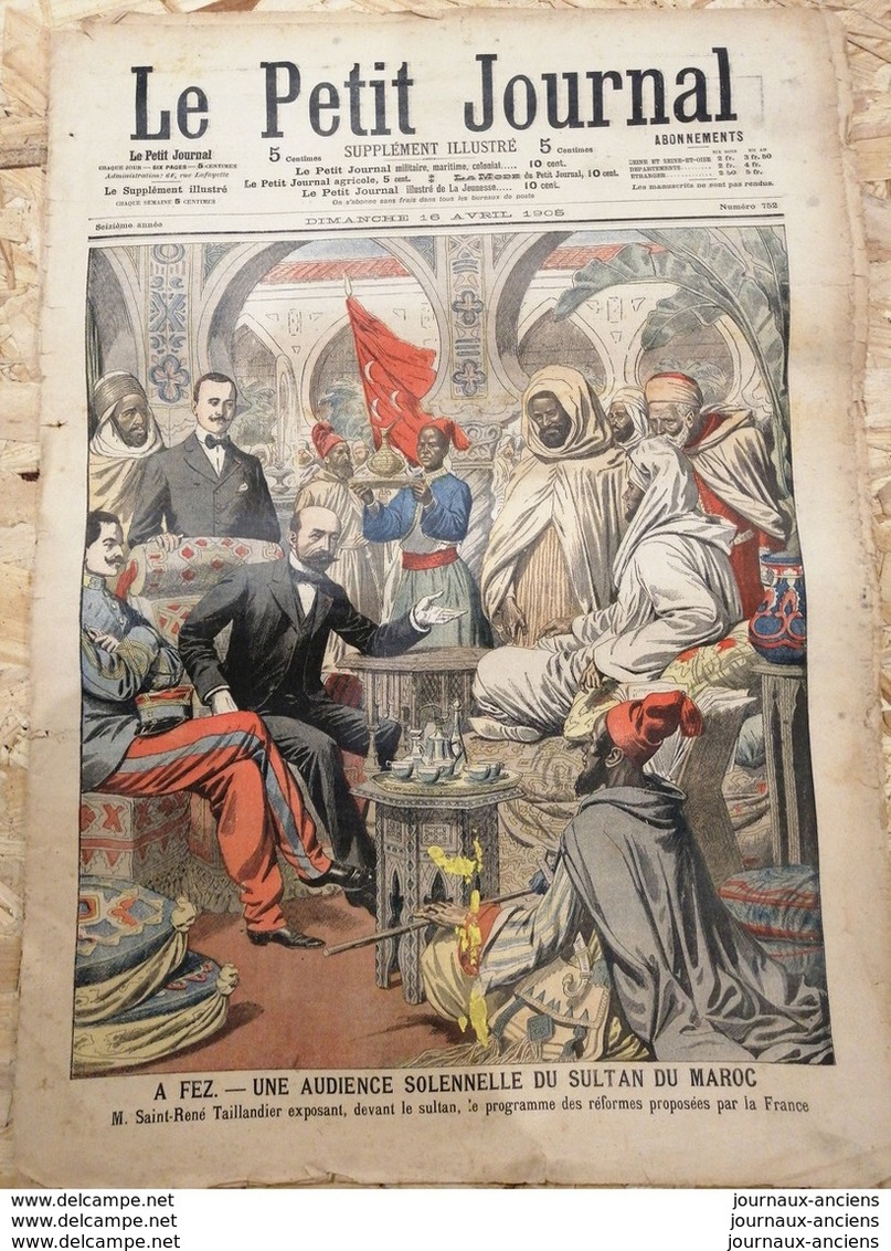 1905 MAROC - À FEZ - AUDIENCE SOLENNELLE DU SULTAN DU MAROC - Le Petit Journal