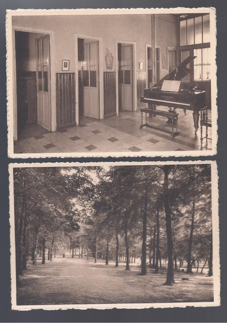 2 X ST-AMANDUSINSTITUUT GENT MUZIEKZAAL SALLE DE MUSIQUE PIANO + BUITENGOED MARIAKERKE ZICHT IN HET PARK - Gent