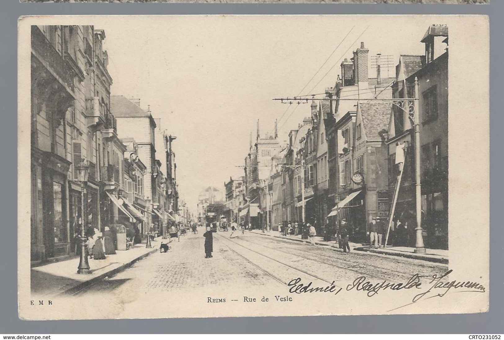 REIMS   Rue De Vesle         Animées   écrite En 1906 - Reims