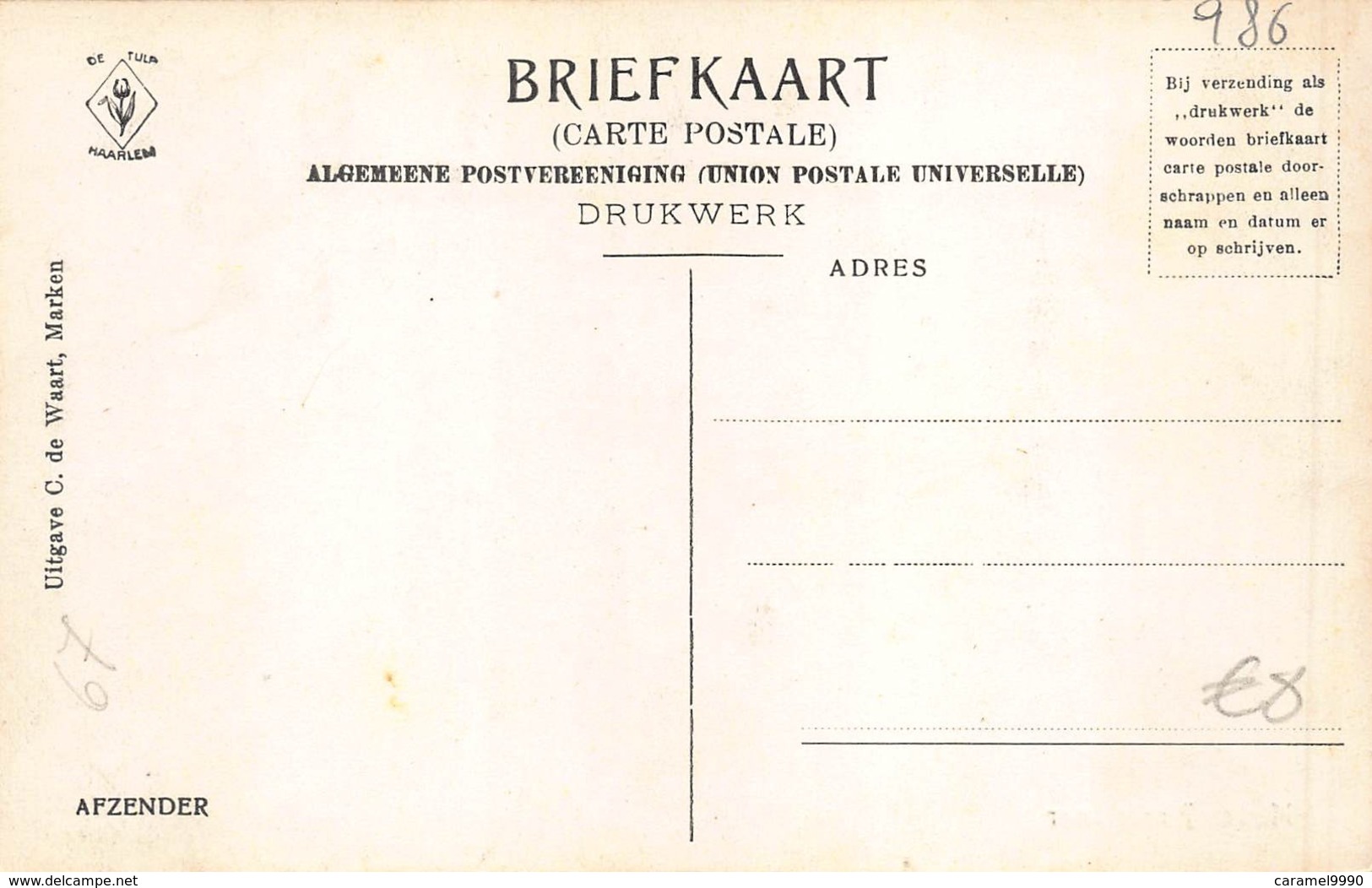 Nederland Noord-Holland Waterland  Marken  Marker Binnenkamer    L 986 - Marken