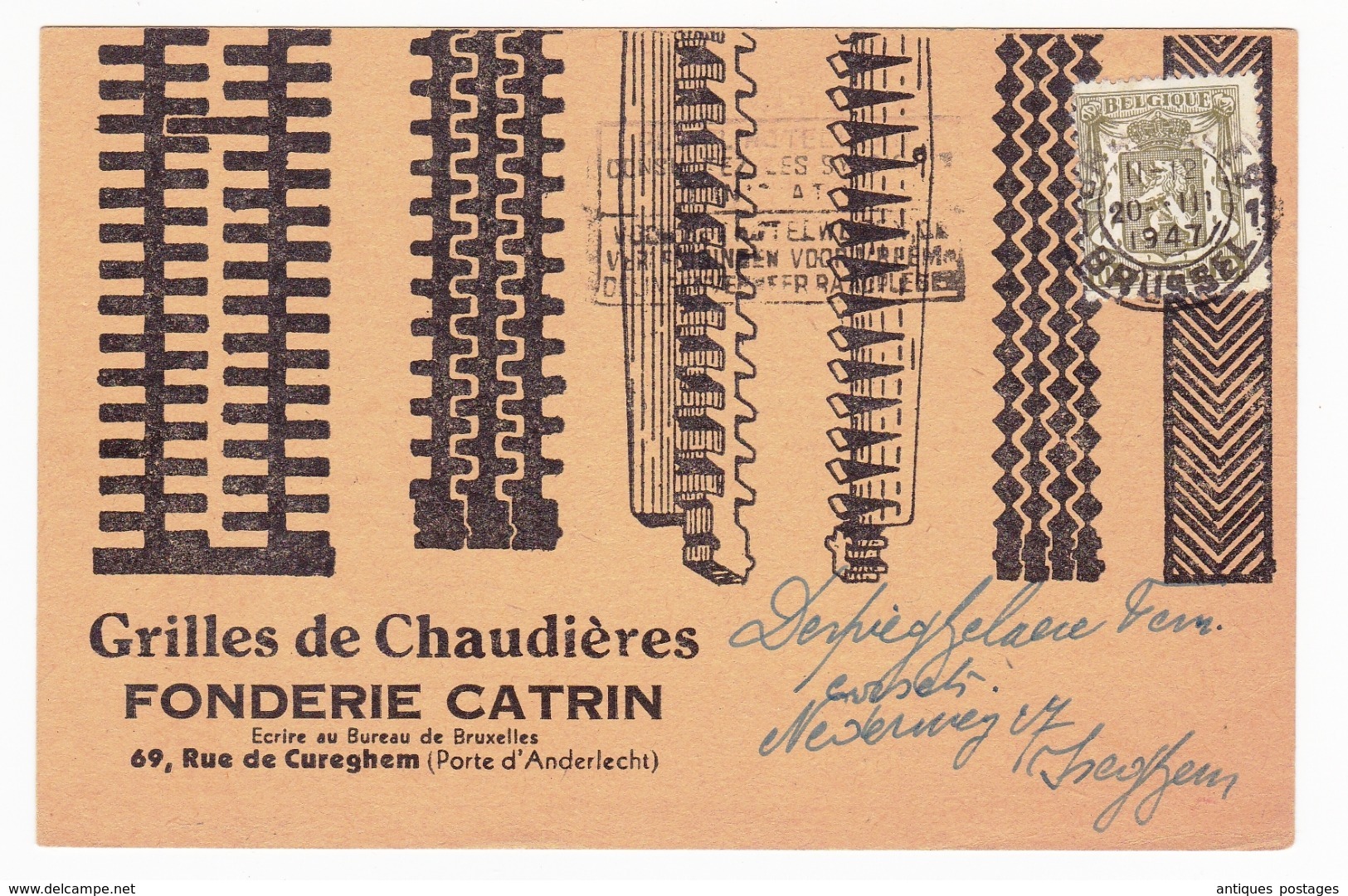 Grilles De Chaudières Fonderie Catrin Bruxelles 1947 Belgique - 1929-1937 Lion Héraldique