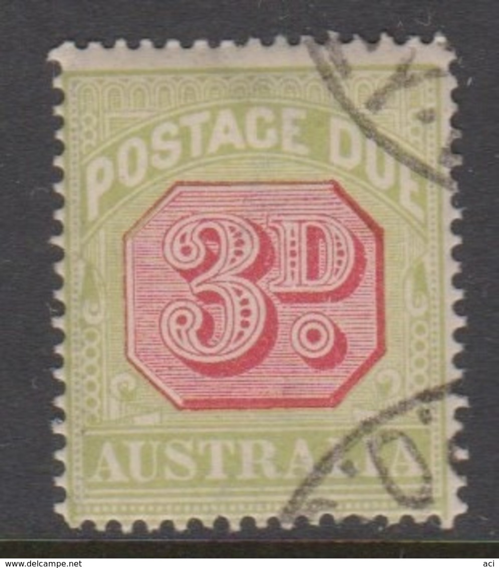 Australia D 95 1919-30 Postage Due 3 D Carmine And Yellow Green,used, - Postage Due