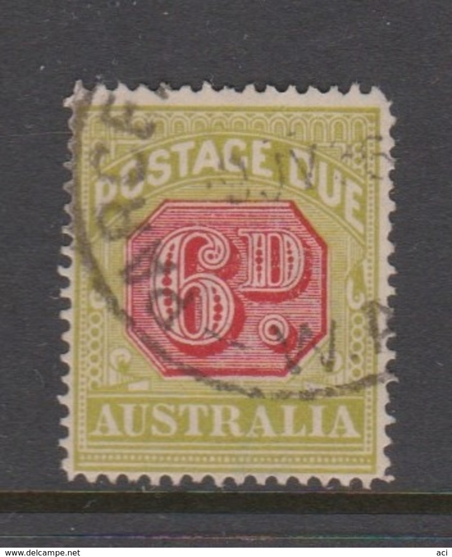 Australia D 97 1919-30 Postage Due 6 D Carmine And Yellow Green,used - Postage Due