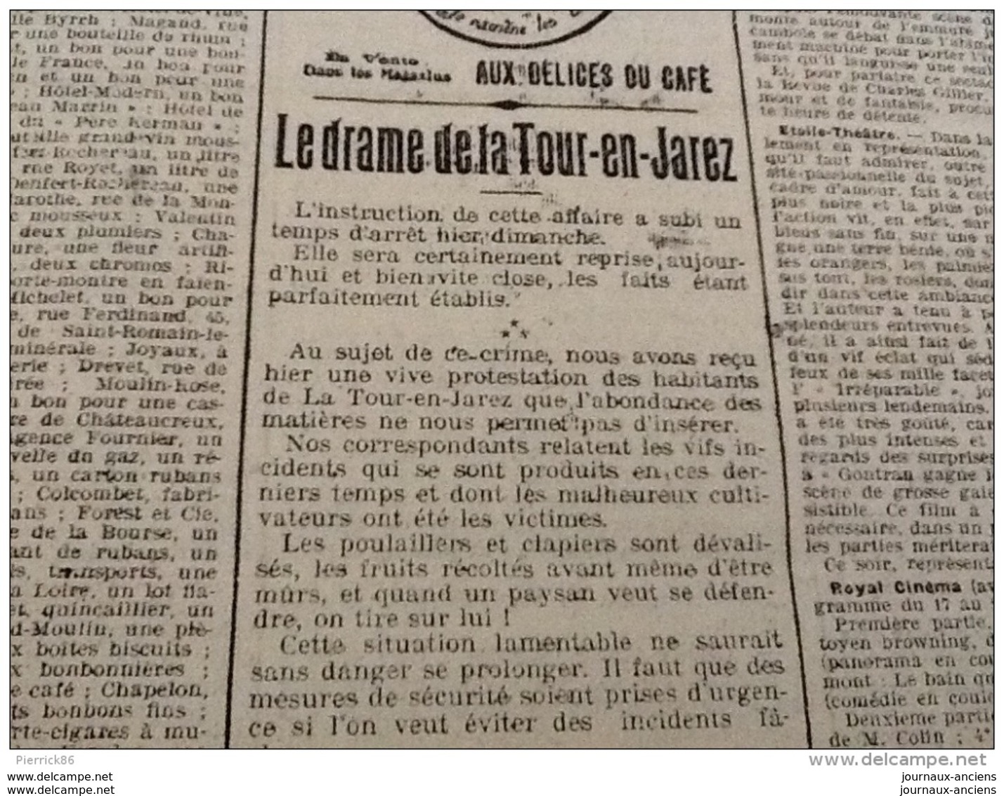 WW1 Quelques jours avant la guerre 20 juillet 1914 A VOIR / MÉMORIAL DE LA LOIRE / ROANNE / PROCÈS Mme CAILLAUX