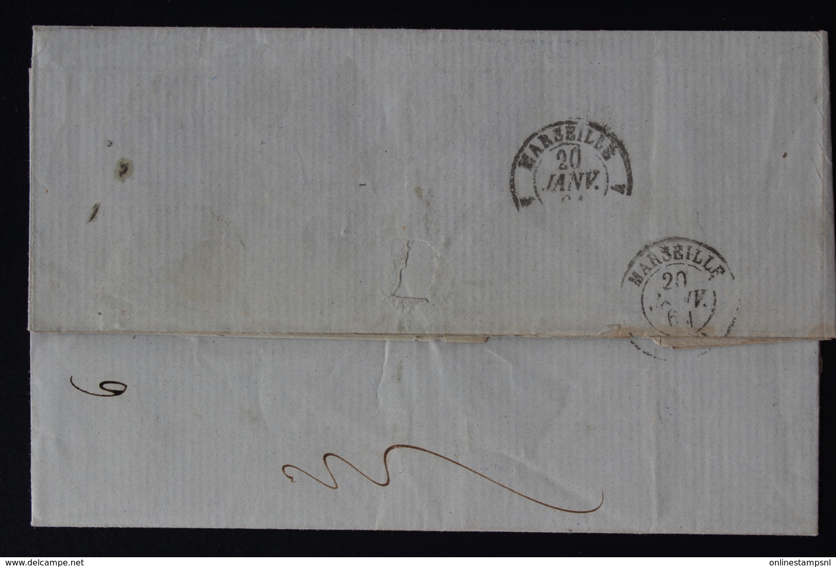 Switserland Complete Letter Geneve - Suisse Amb Marseille -> Marseille 1875 - ...-1845 Préphilatélie