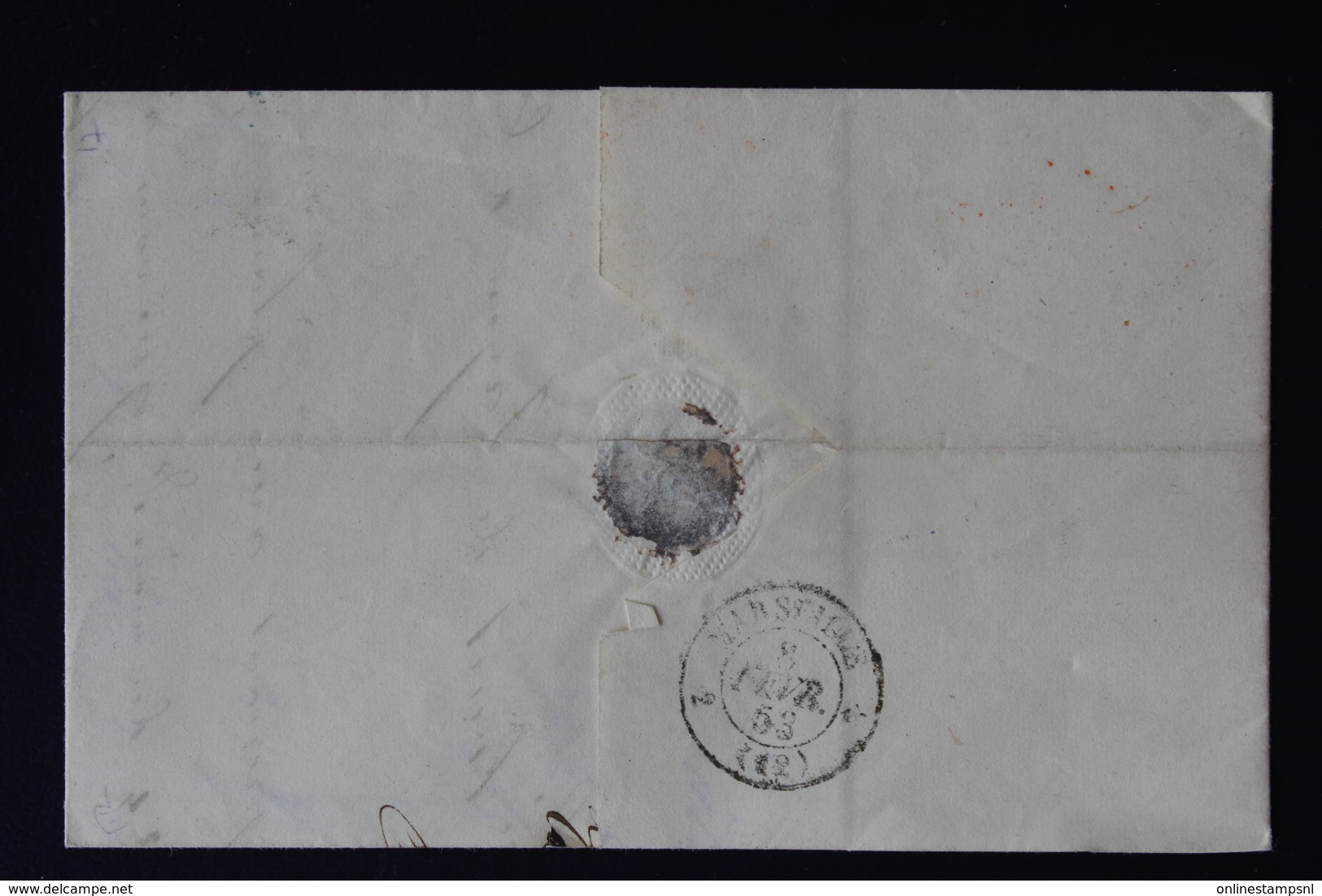 Switserland Complete Letter Basel  -> Marseille 1853 - ...-1845 Vorphilatelie