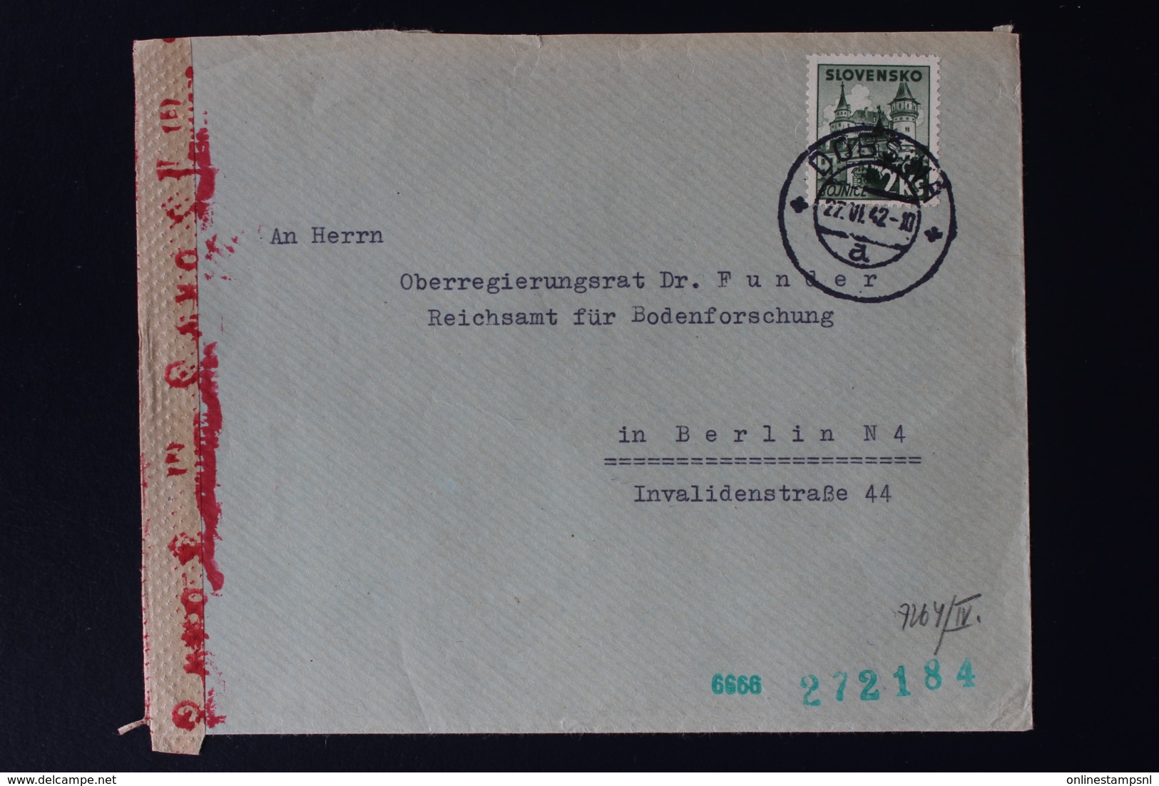 Slovakia Slowakei Cover Dobschau  Coburgwerke To Berlin  1942 Censored - Briefe U. Dokumente