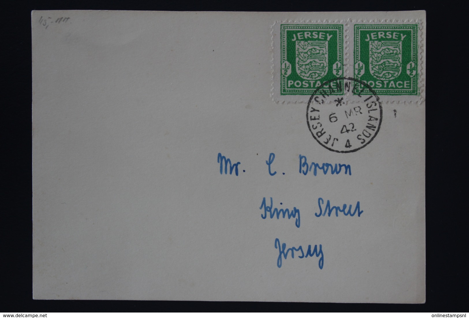 UK/ Jersey  Cover   SG 1 Pair   1942 - Jersey