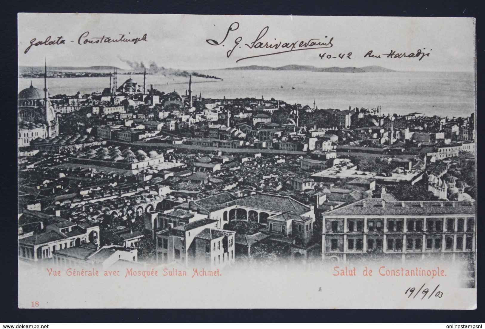 Levant UK Postcard UK Postoffice Constantinople To Rotterdam 1903 - Levant Britannique