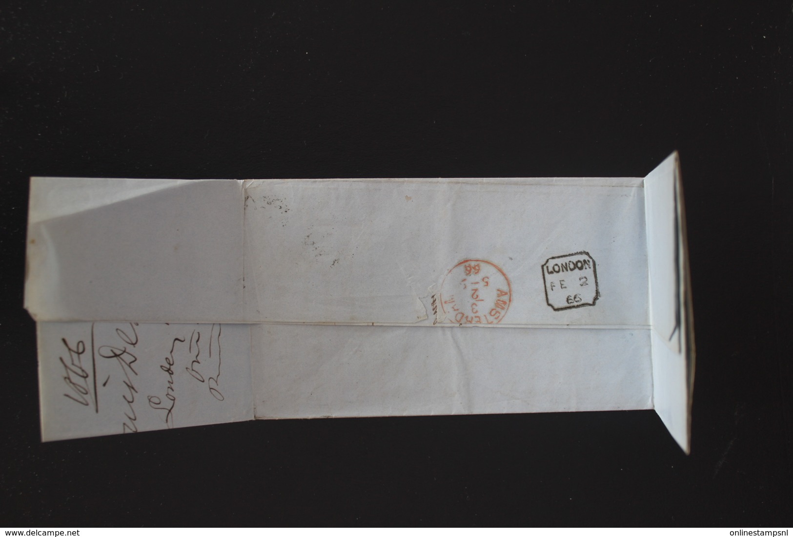 UK Cover SG 43 - 45  1866 London -> Amsterdam Engeland Franco Cursive - Briefe U. Dokumente