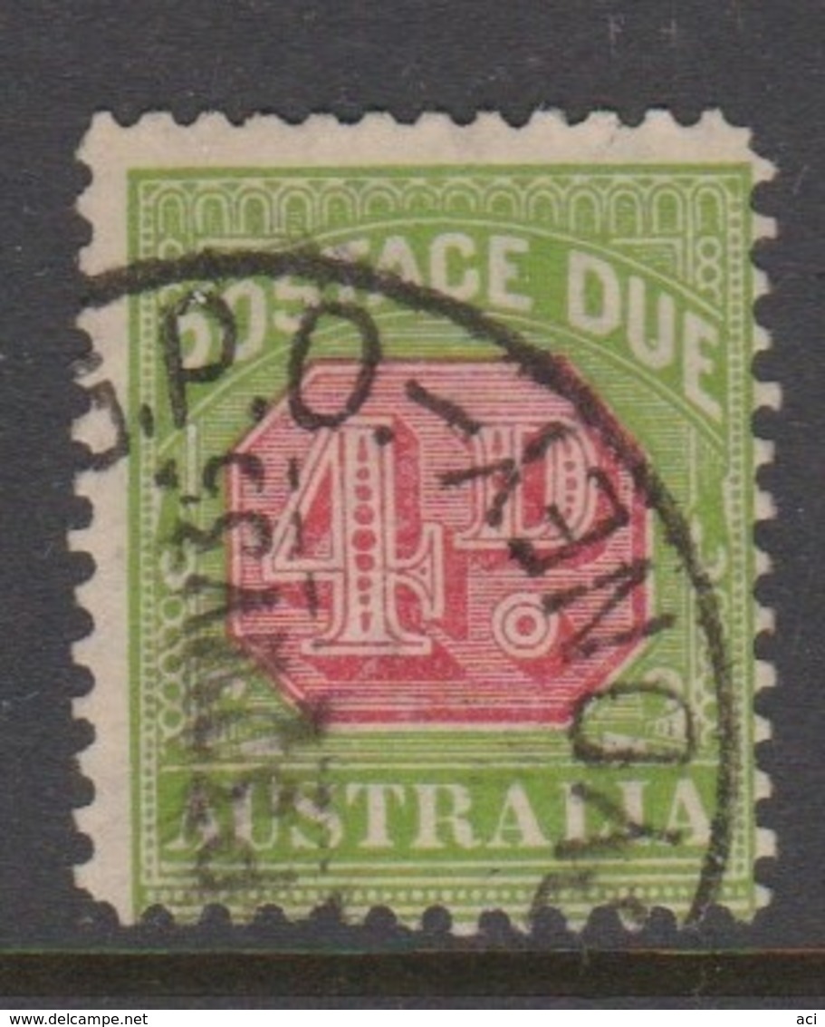 Australia D 109 1931-37 Postage Due 4 D Carmine And Yellow Green,used, - Segnatasse