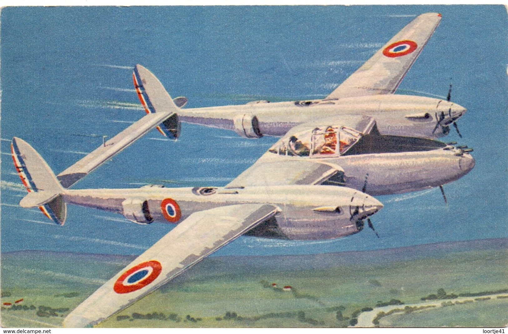 CP - Vliegtuig Avion - Le Lightning De L'aviation Française - Illustr L. Petit - Autres & Non Classés