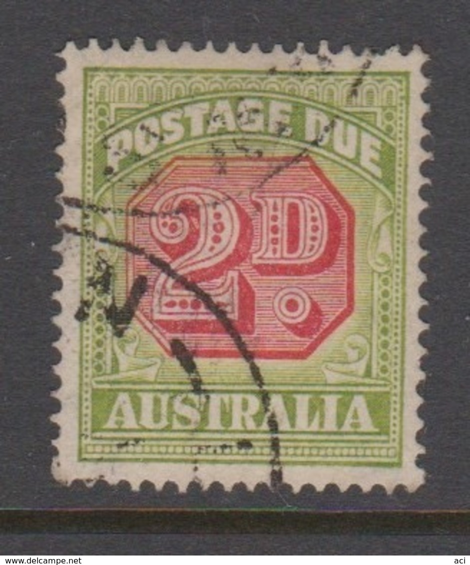 Australia D 114 1938 Postage Due 2 D,  Carmine And  Green,used,$ 1.00 - Impuestos