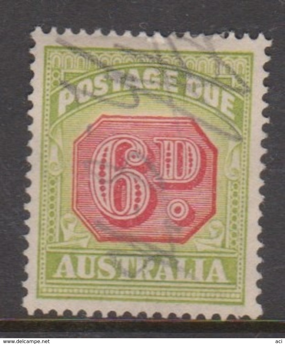 Australia D 117 1938 Postage Due 6 D,  Carmine And  Green,used - Port Dû (Taxe)