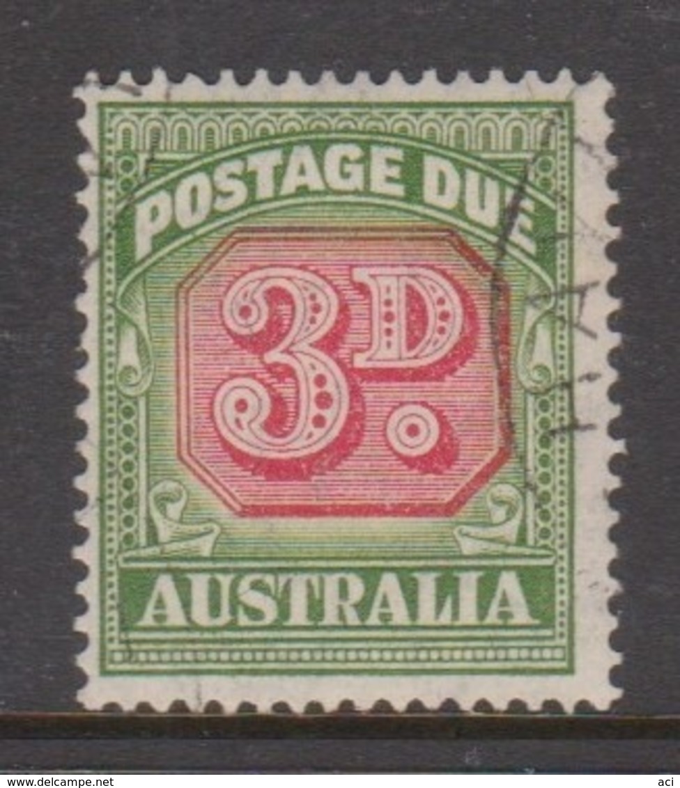 Australia D 122 1946-57 Postage Due ,3d ,carmine And  Green,used, - Segnatasse
