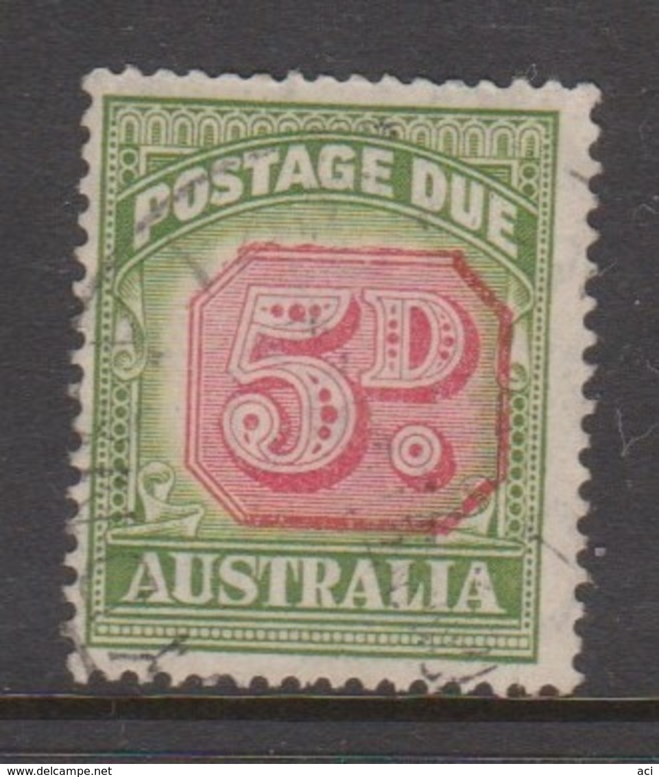 Australia D 124 1946-57 Postage Due ,5d ,carmine And  Green,used - Port Dû (Taxe)