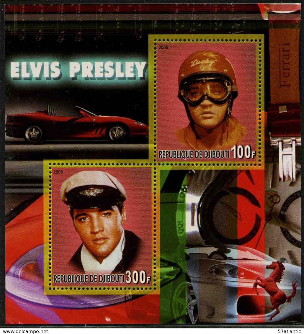 AUTOMOBILES - FERRARI ELVIS PRESLEY - BLOC FEUILLET DE 2 VIGNETTES NEUVES ** - Cars