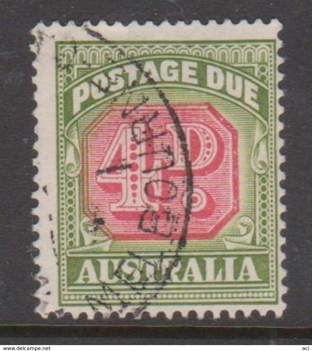 Australia D 136 1958-60 Postage Due ,4d ,carmine And   Green,no Watermark,used, - Port Dû (Taxe)