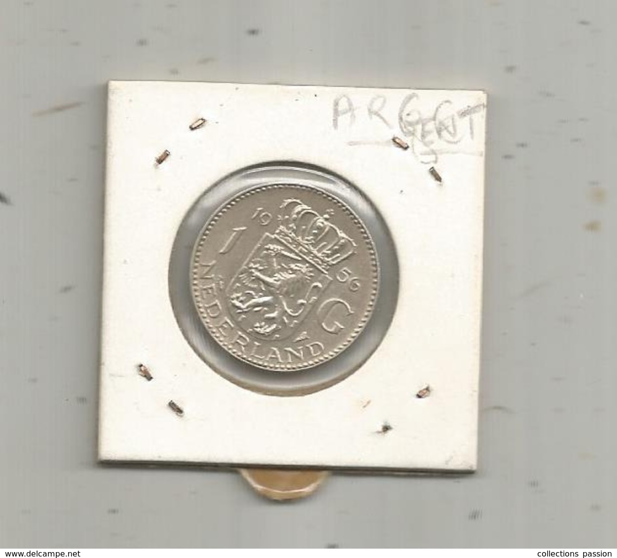 Monnaie ,  Pays Bas ,NEDERLAND , Juliana , 1 G ,  1956, Argent , 2 Scans - 1948-1980 : Juliana
