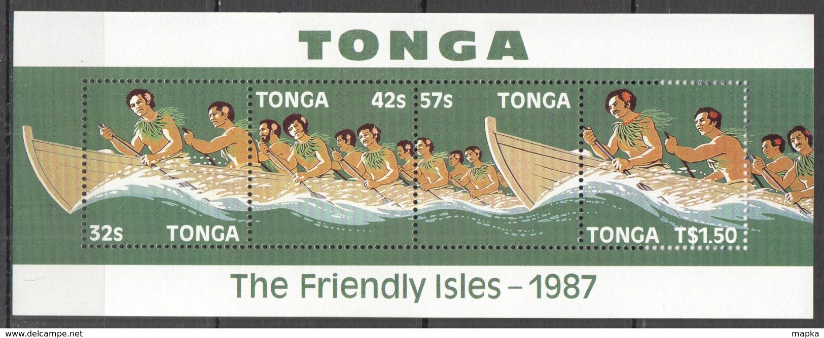 W428 1987 TONGA SHIPS & BOATS FRIENDLY ISLES MICHEL 10 EURO BL110 1BL MNH - Otros & Sin Clasificación