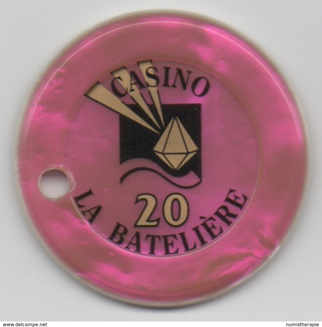 Jeton De Casino La Batelière Martinique 20 Francs (Percé) - Casino