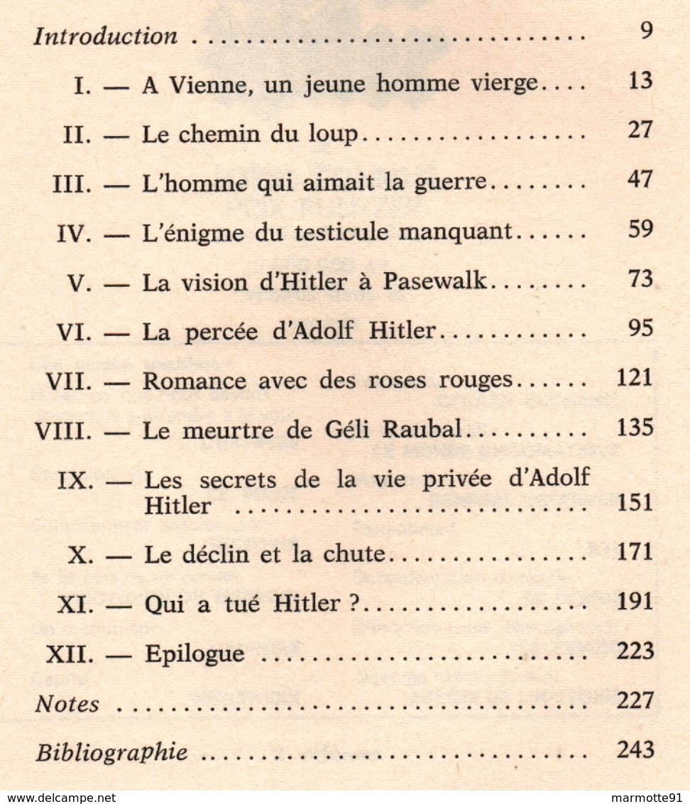 LA VIE SECRETE D ADOLF HITLER  D APRES DOSSIERS CONFIDENTIELS DE HIMMLER - Français