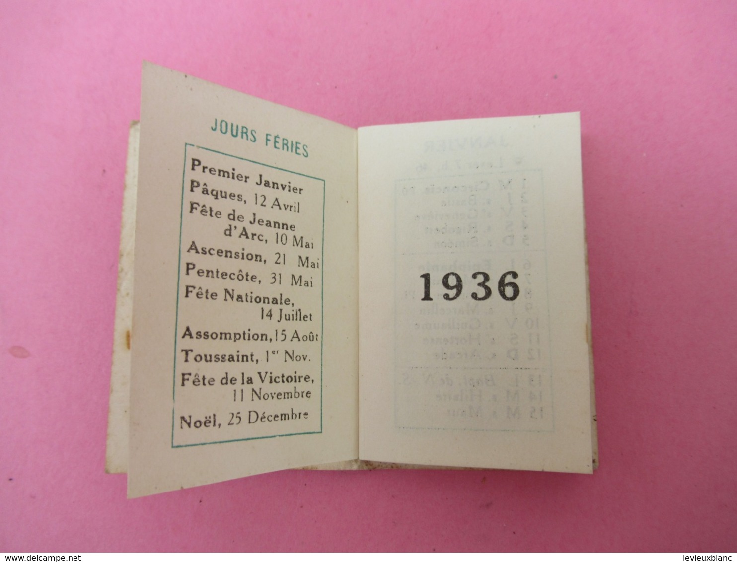 Pt Calendrier De Poche /Couverture Gaufrée à Fleurs Stylisées /1936     CAL455 - Altri & Non Classificati