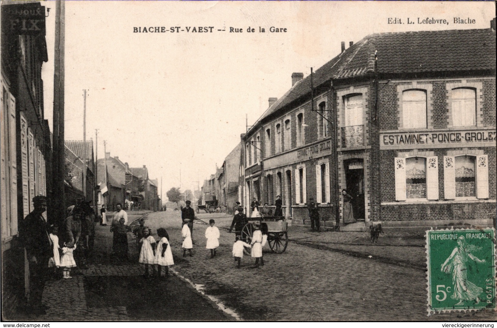 ! [62] Alte Ansichtskarte Biache-Saint-Vaast, Rue De La Gare, Frankreich, France, Pas De Calais - Altri & Non Classificati