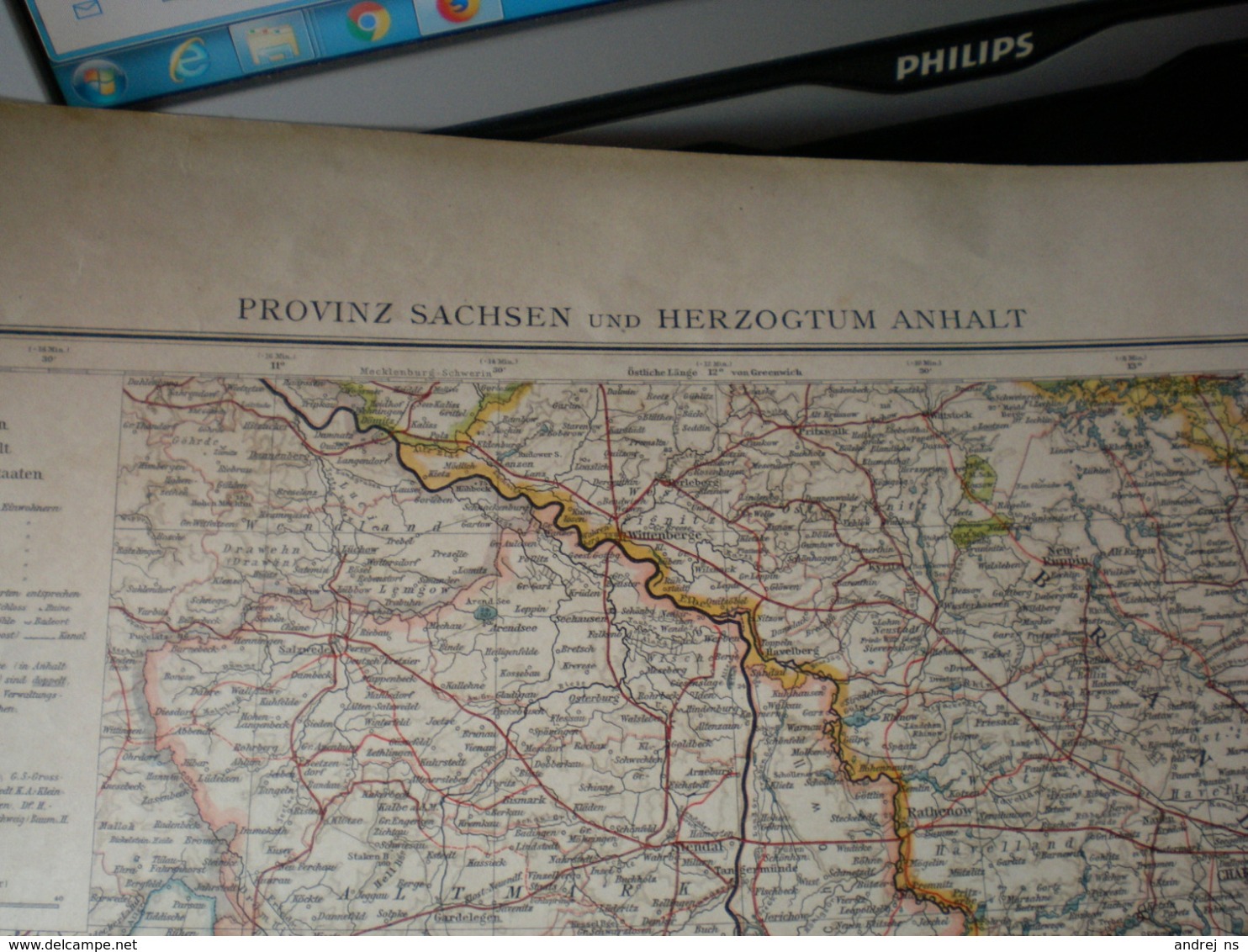 Provinz Sachsen Und Herzogtum Anhalt Velhagen Klafings Volks Und Fanilien Atlas A Schober Leipzig 1901 Big Map - Carte Geographique