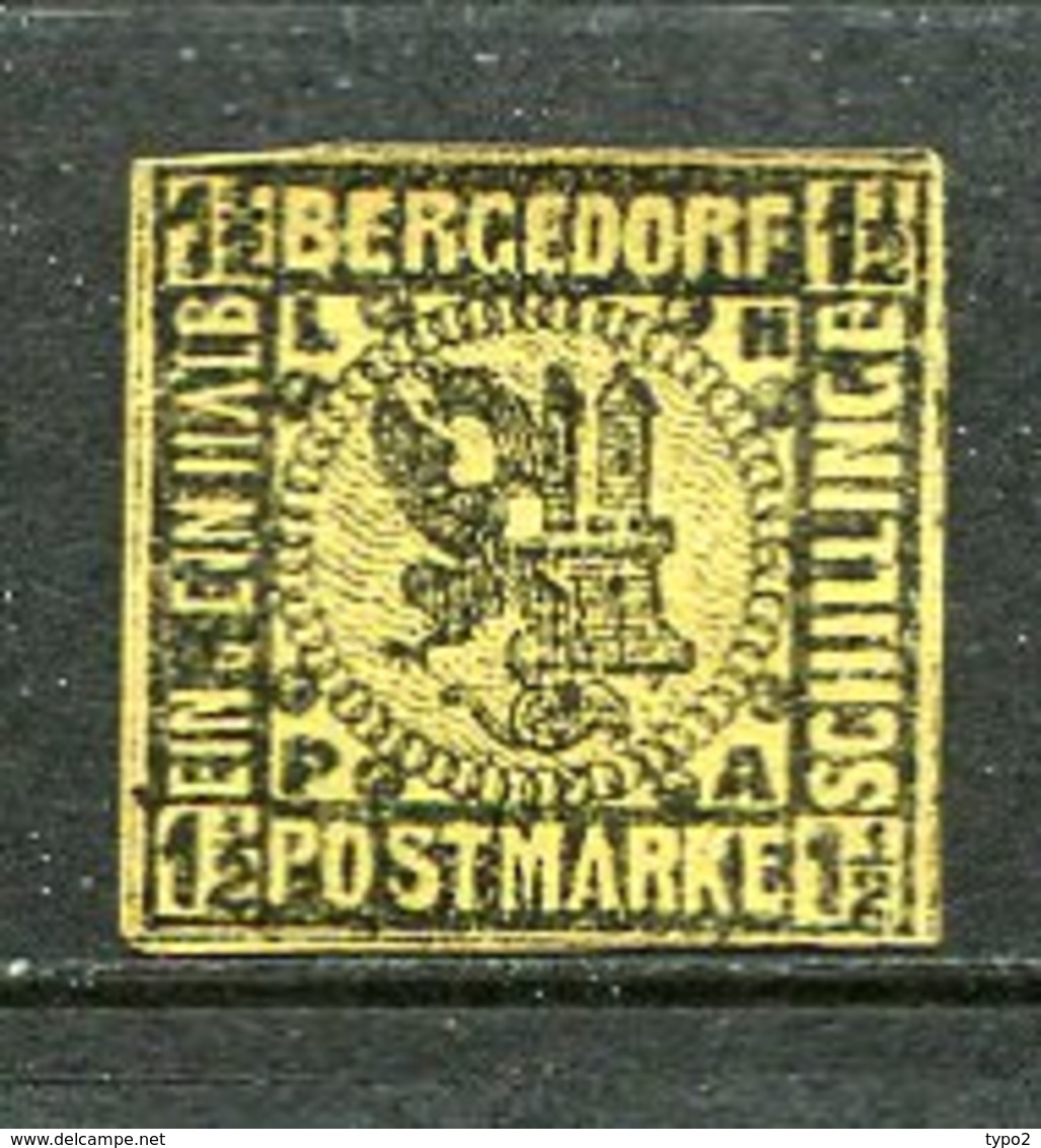 BERGEDORF -  Yv. N°4  Mi. 3  (*) 1 S  Noir   Cote 10€ BE   2 Scans - Bergedorf