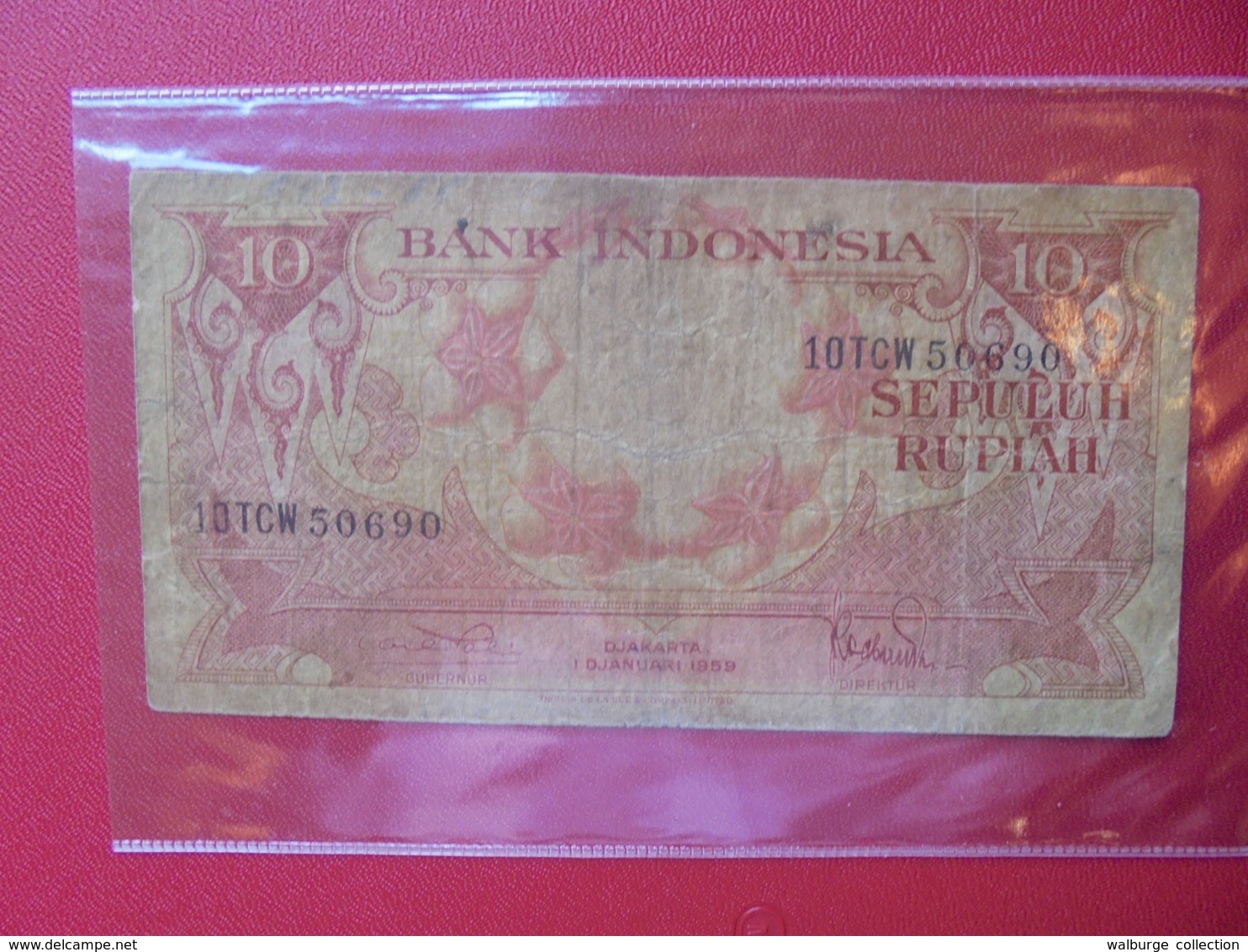 INDONESIE 10 RUPIAH 1959 CIRCULER (B.7) - Indonesien