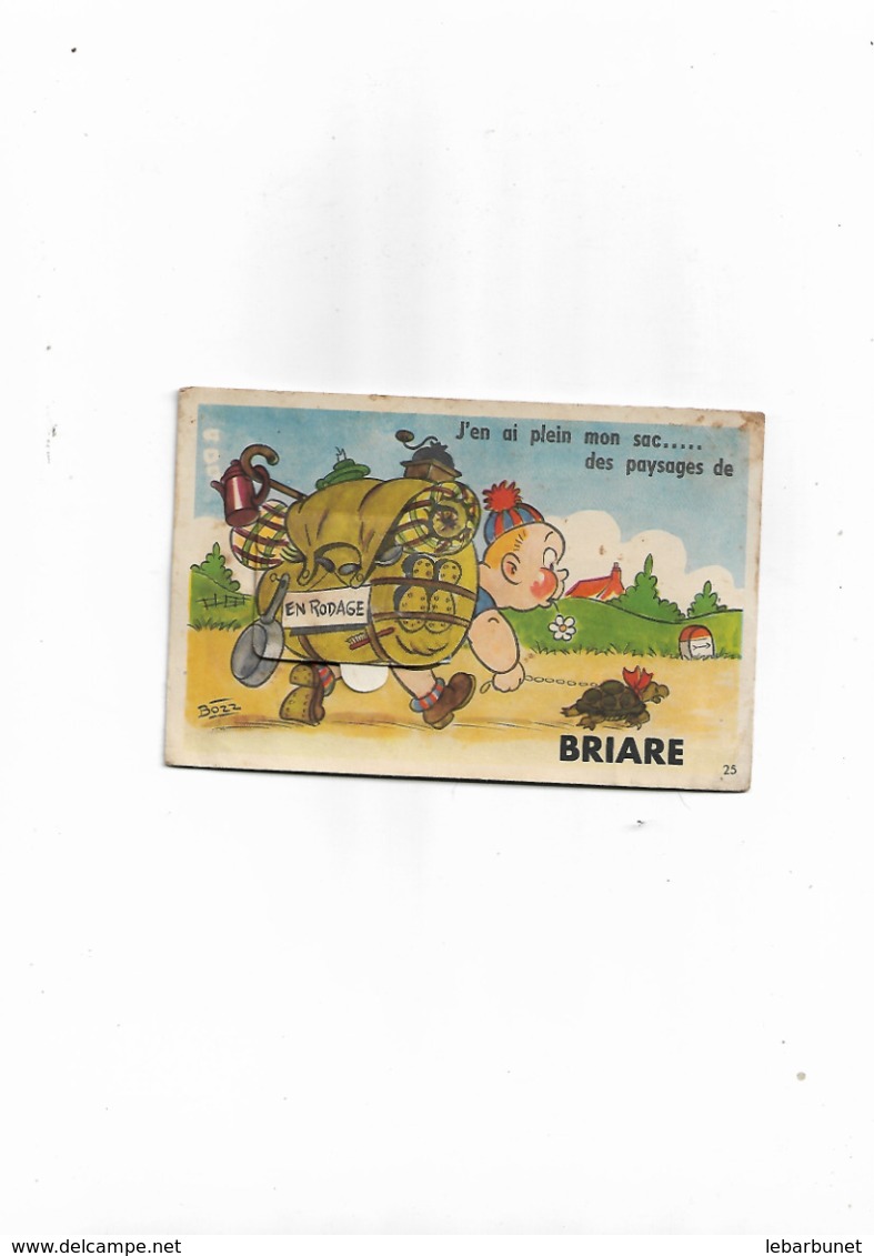 Carte Postaleancienne Avec Dépliant Sur Briare  Signé Bozz - A Systèmes