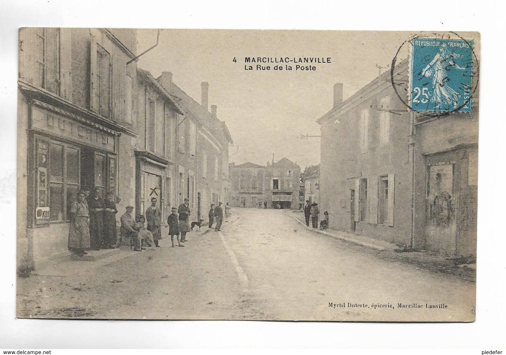 16 - MARCILLAC-LANVILLE - La Rue De La Poste. Carte Animée - Altri & Non Classificati