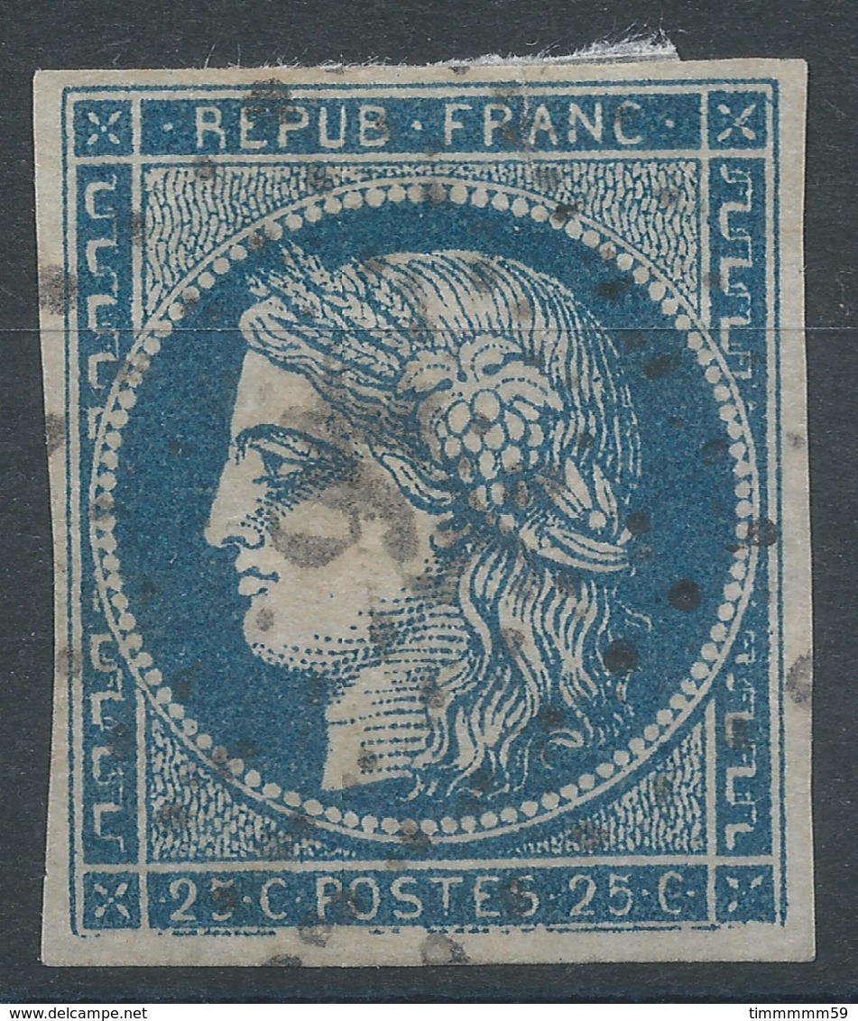 Lot N°50481  Variété/n°4, Oblit PC 91 Ansauvillers, Oise (58), Ind 15, Filet SUD - 1849-1850 Cérès